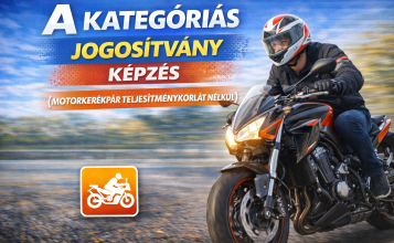 A kategóriás jogosítvány (motorkerékpár teljesítménykorlát nélkül) Modern Mobil Group Autósiskola