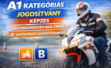 A1 kategóriás jogosítvány (max. 11 kW) "B" kategóriás jogosítvánnyal Modern Mobil Group Autósiskola