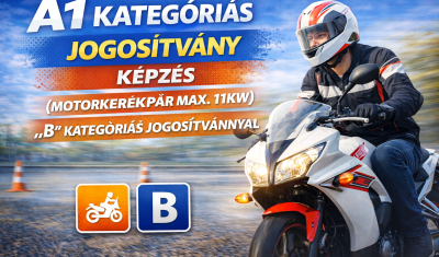 A1 kategóriás jogosítvány (max. 11 kW) "B" kategóriás jogosítvánnyal Modern Mobil Group Autósiskola