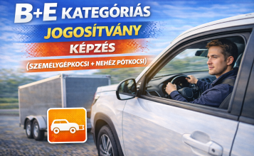 B+E kategóriás jogosítvány (személygépkocsi + nehéz pótkocsi) Modern Mobil Group Autósiskola