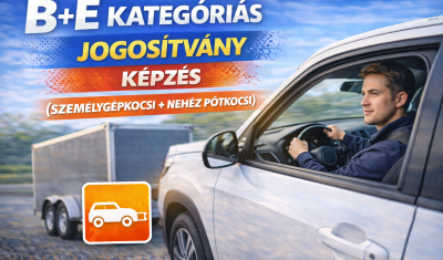B+E kategóriás jogosítvány (személygépkocsi + nehéz pótkocsi) Modern Mobil Group Autósiskola