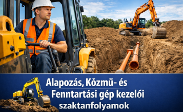 Alapozás, Közmű- és Fenntartási gép kezelői szaktanfolyamok - Modern Mobil Group Autósiskola