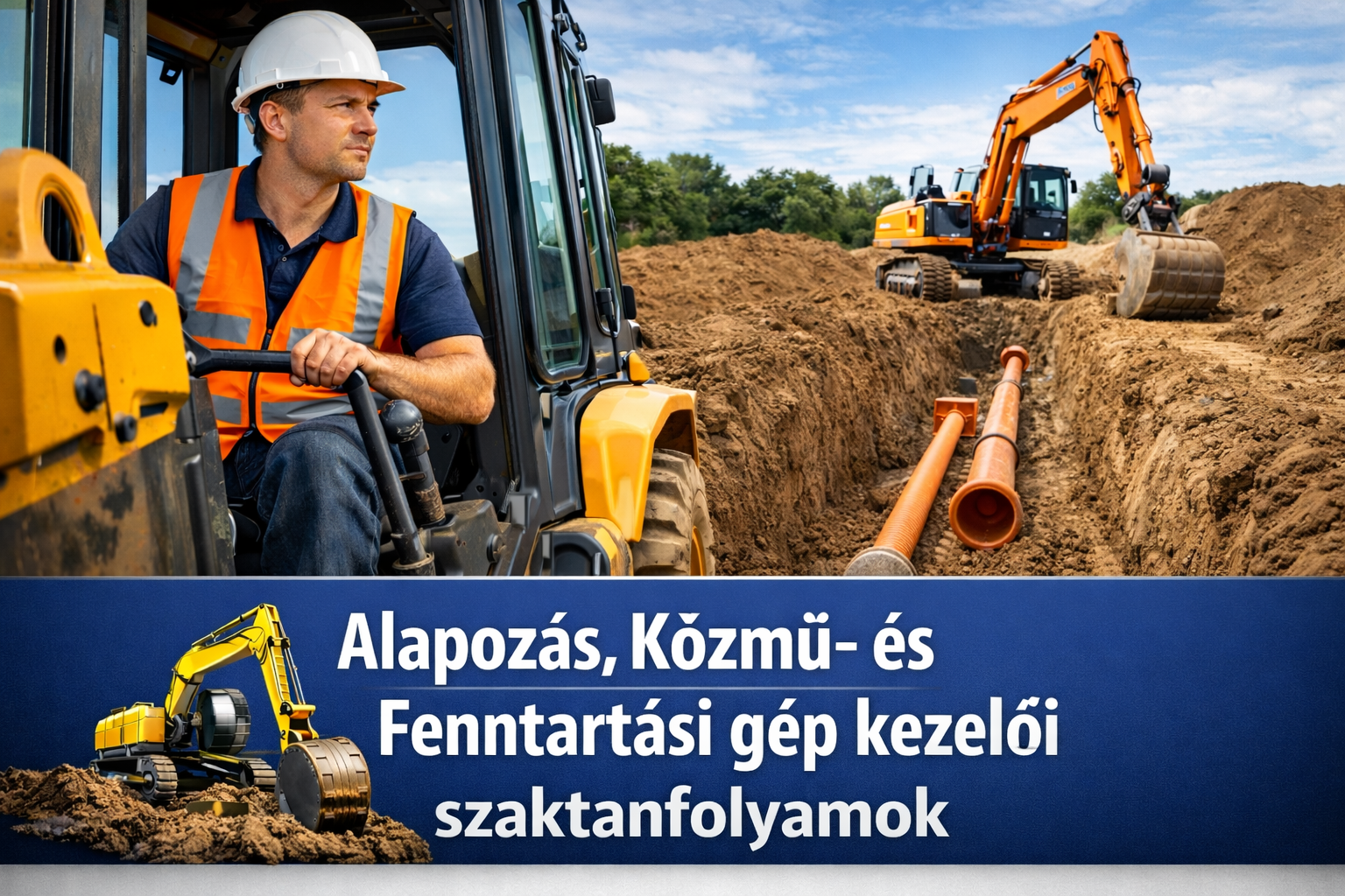 Alapozás, Közmű- és Fenntartási gép kezelői szaktanfolyamok